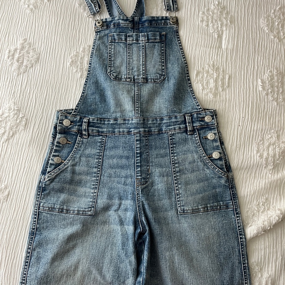 Wide Leg Denim Overalls